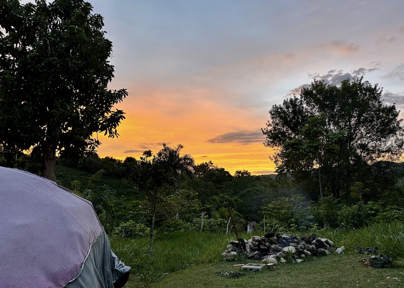 Sunset on the land