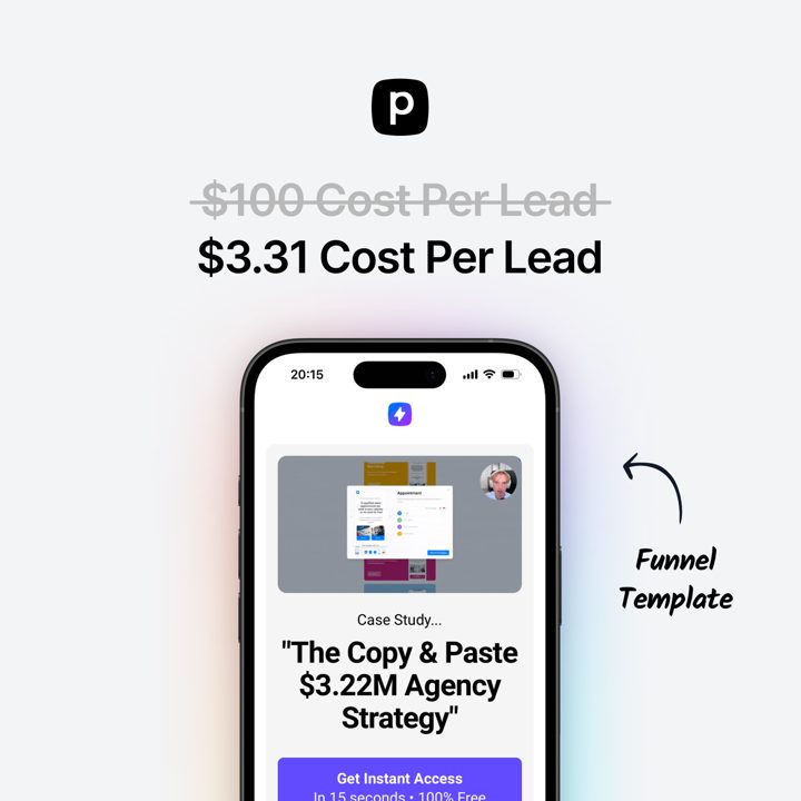 Example static ad: $3.31 cost per lead