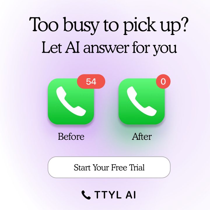 Example static ad: before and after missed calls