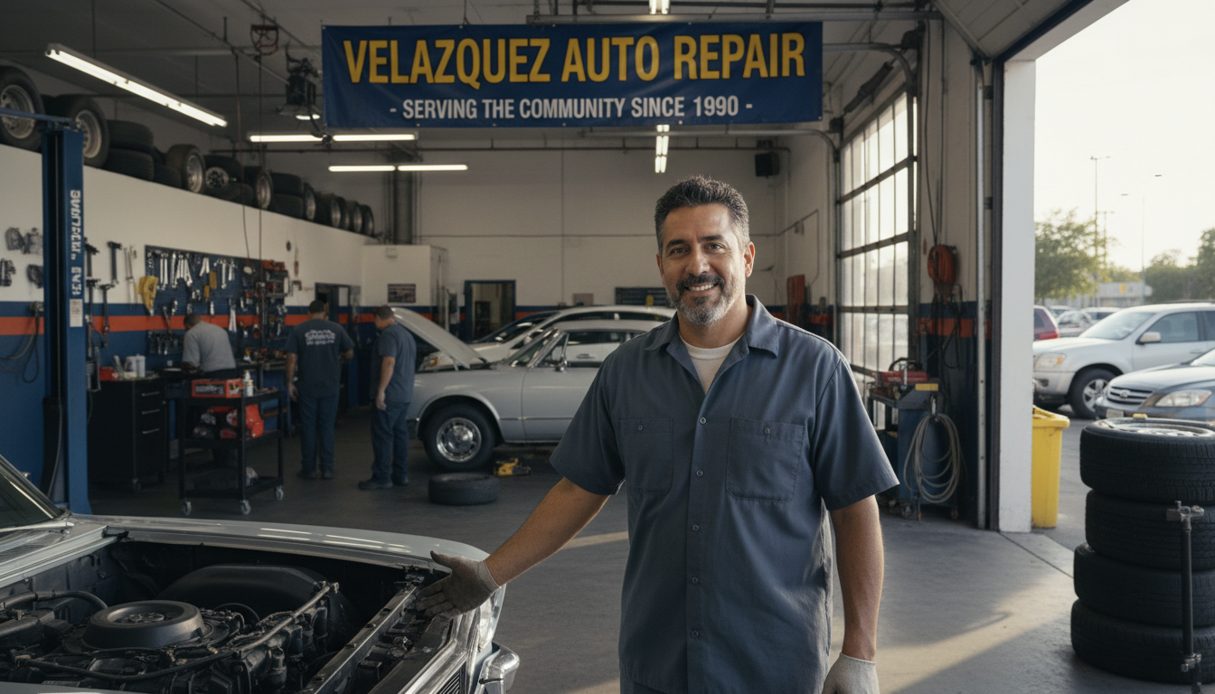 Business owner smiling in workshop