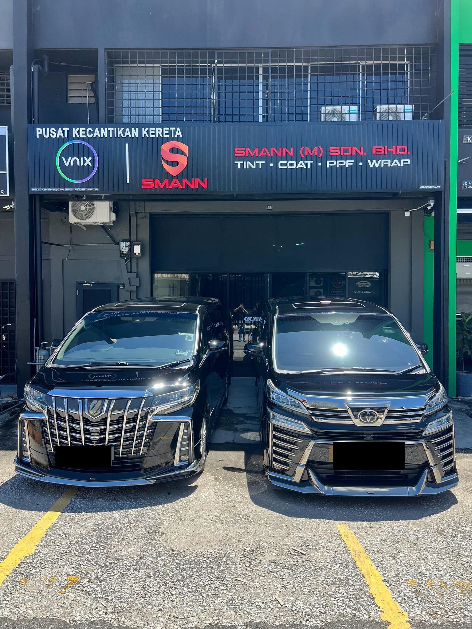 Dark UV-protected tint on sedan