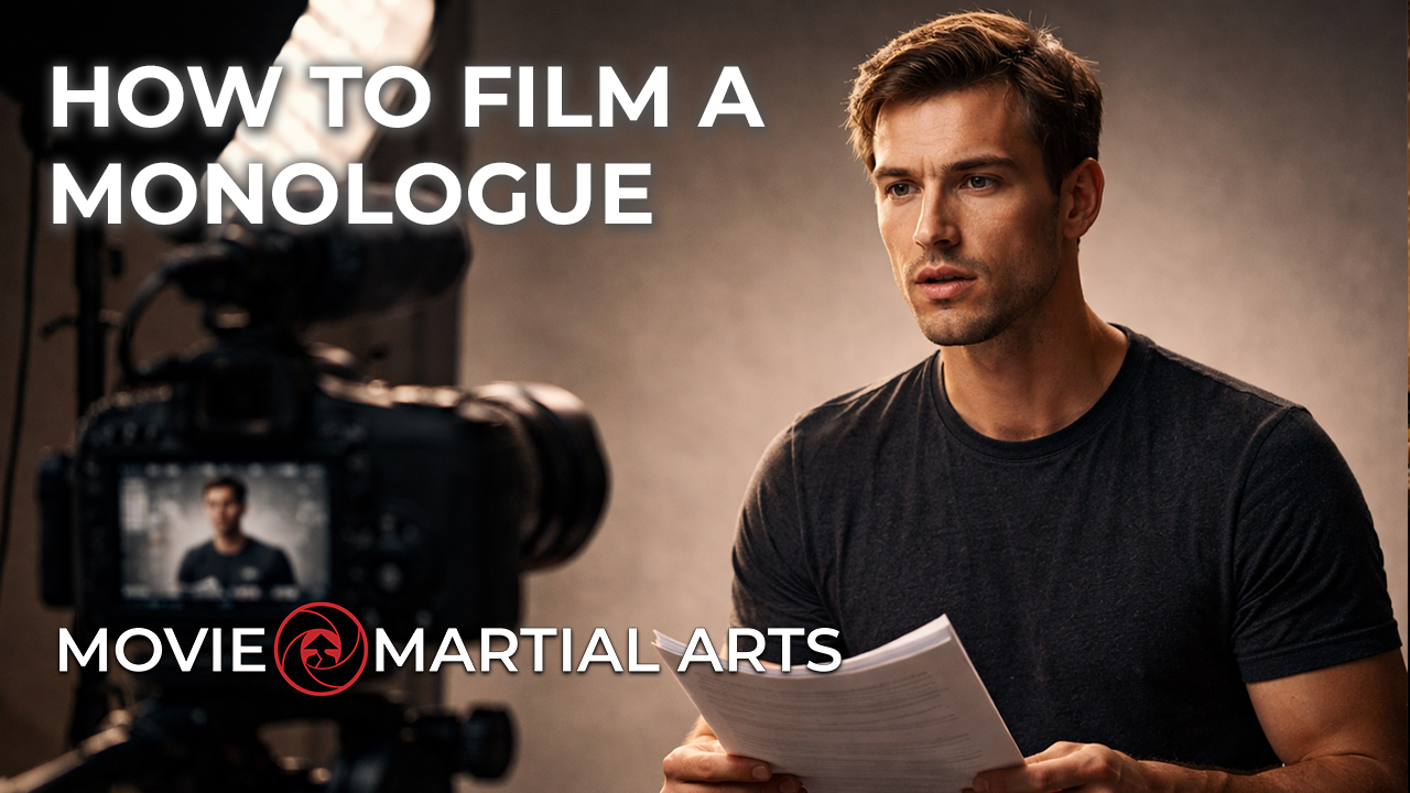 An actor filming a monologue.