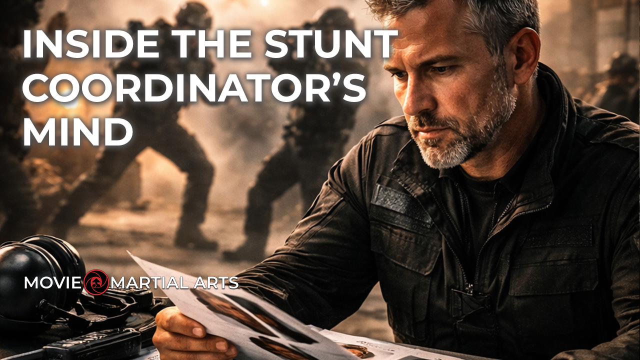 Stunt Coordinator studying the casting tasks for the day.