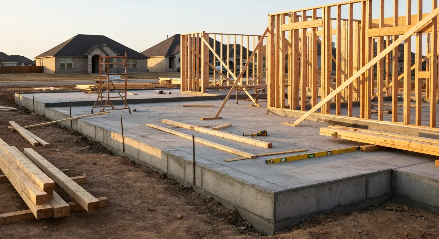 Custom home construction site