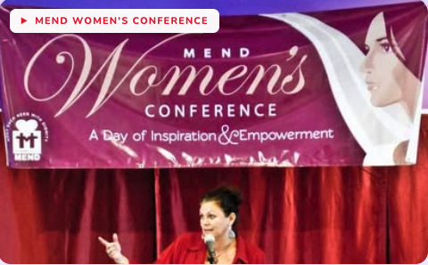 Vivian Hartman speaking at the MEND Women's Conference
