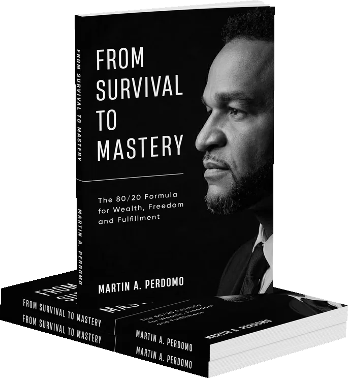 Paperback copies of From Survival to Mastery, stacked