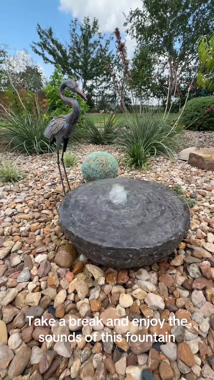 Fountain bowl in a garden