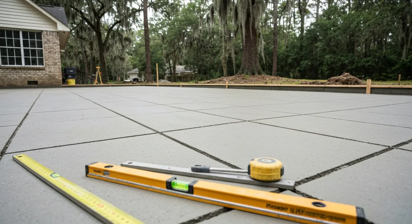 Residential concrete slab foundation
