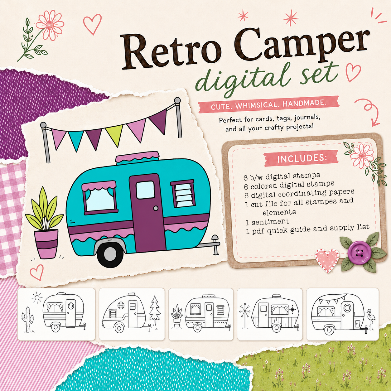 Retro Camper full stamp set