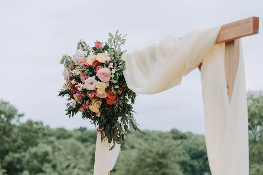 A couple celebrating their wedding
