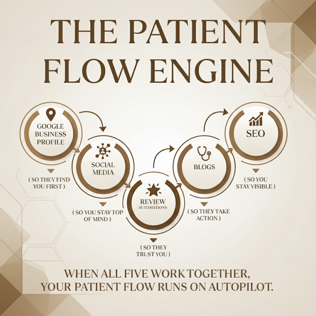 A picture describes the flow of patients satisfaction chart.