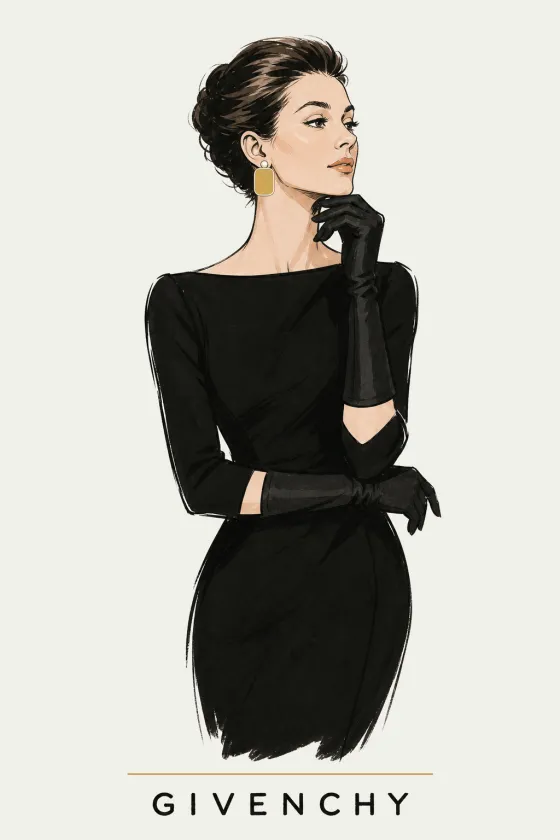 Givenchy, illustrated portrait. Student Success Lead of the Lens on Luxury AI Atelier.