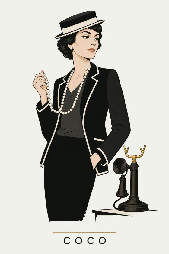 Coco, illustrated portrait. Always-On Executive Assistant of the Lens on Luxury AI Atelier.