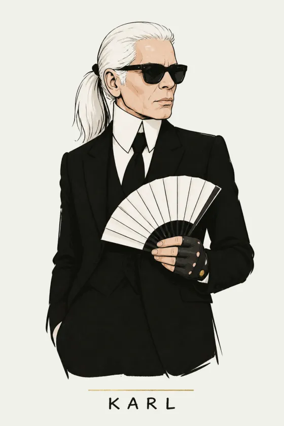 Karl, illustrated portrait. Daily Operations Coordinator of the Lens on Luxury AI Atelier.
