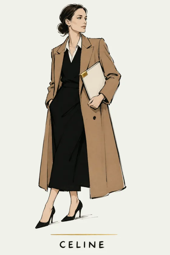 Céline, illustrated portrait. Chief of Staff of the Lens on Luxury AI Atelier.
