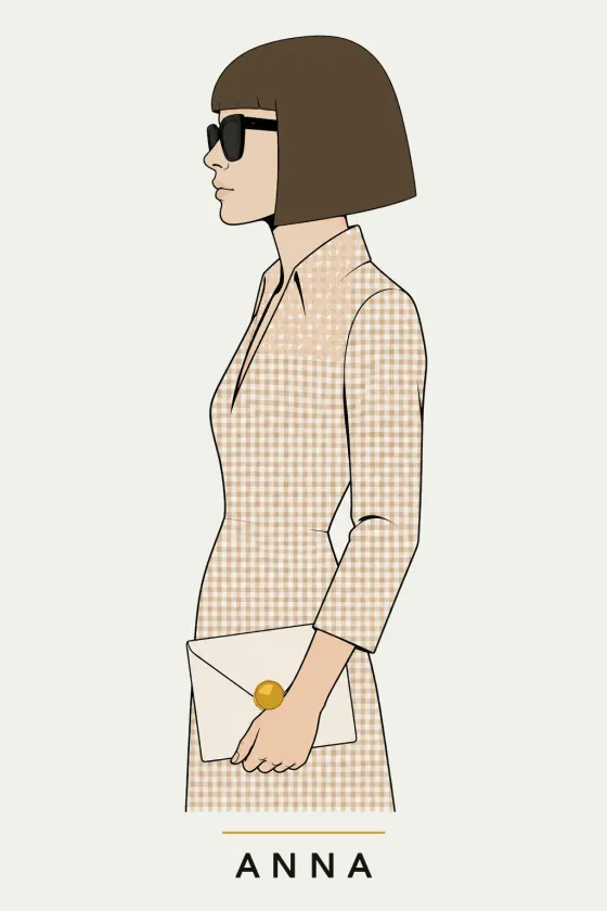 Anna, illustrated portrait. Newsletter & Email Voice of the Lens on Luxury AI Atelier.