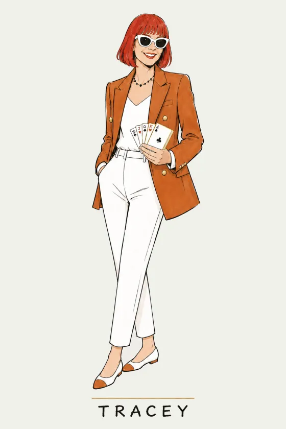 Tracey Bauer, illustrated portrait. Founder of Lens on Luxury and final approver.
