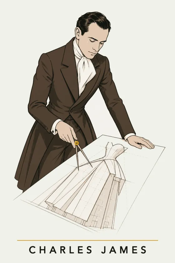 Charles James, illustrated portrait. Live-Site Verification Lead of the Lens on Luxury AI Atelier.