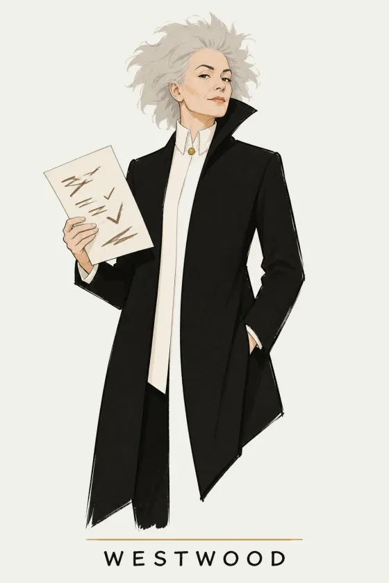 Westwood, illustrated portrait. Independent Build Reviewer of the Lens on Luxury AI Atelier.