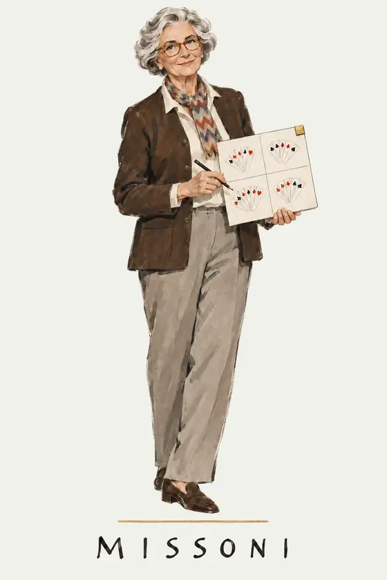 Missoni, illustrated portrait. Bridge Deal Architect & BridgeChamp Specialist of the Lens on Luxury AI Atelier.