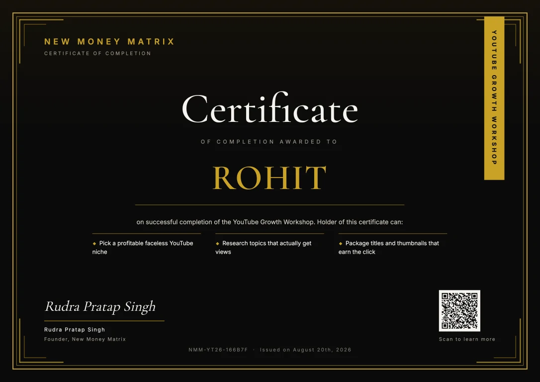 Certificate of Completion - New Money Matrix