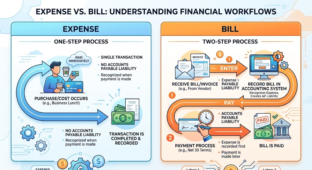 Bill vs expense in QuickBooks for contractors Bill vs expense in QuickBooks for contractors