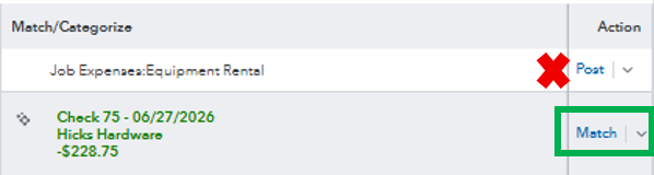 Add vs Match in the QuickBooks bank feed Add vs Match in the QuickBooks bank feed