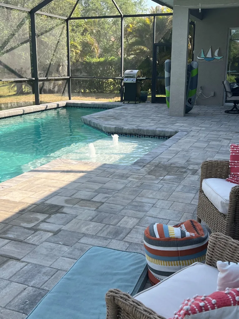 Signature paver pool deck installation