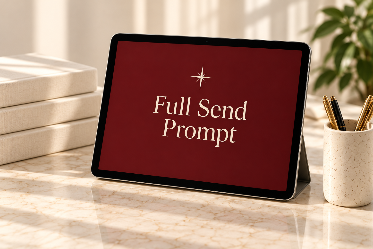 The Full Send Prompt shown on a tablet