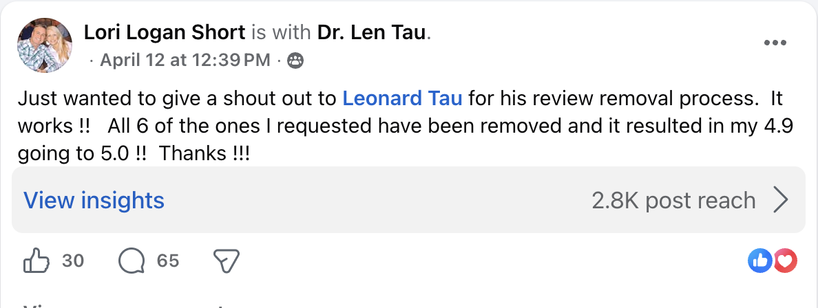 Dental practice testimonial