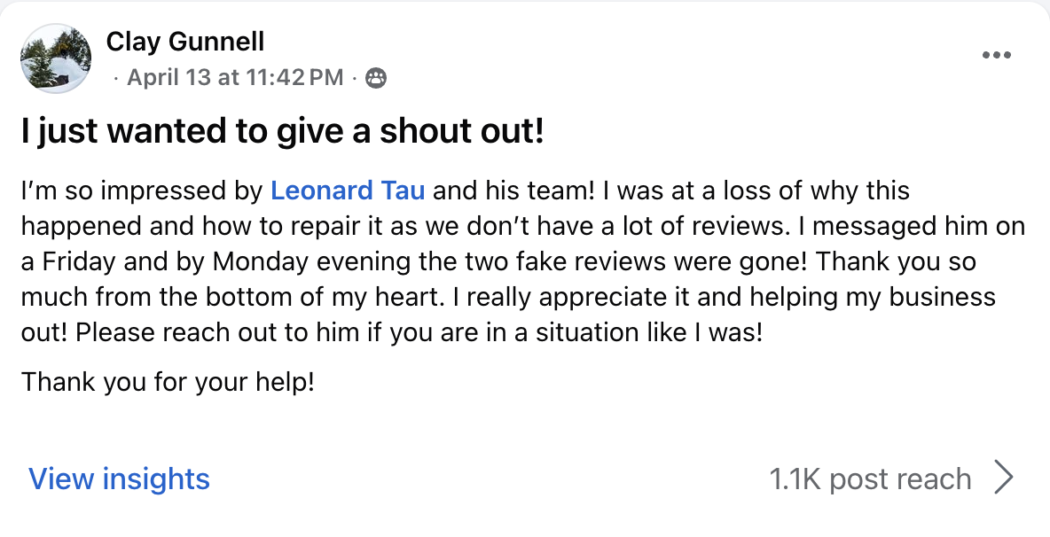 Dental practice testimonial