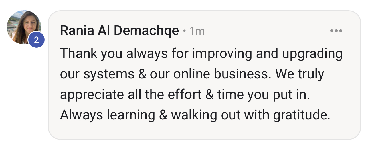 Student feedback screenshot 2