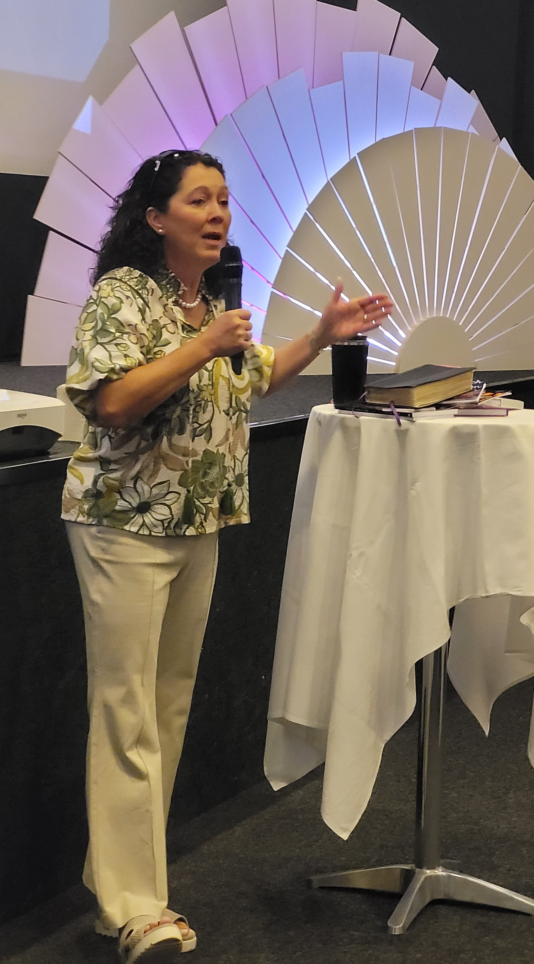Mary Malone speaking truth to females present  at She Loves ruth Conference June 2025