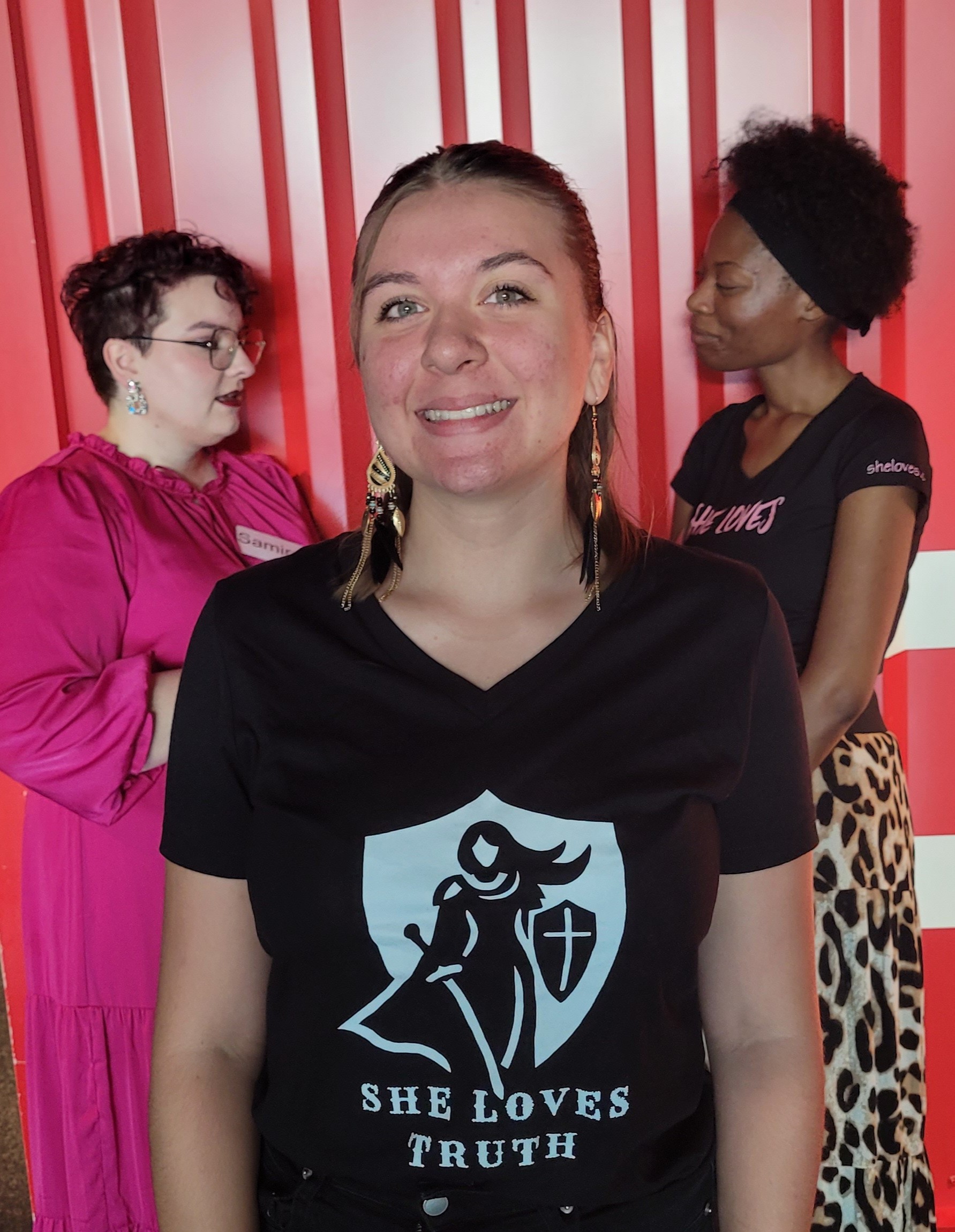 Irene Malone wearing She Loves Truth T-Shirt at She Loves ruth Conference June 2025 