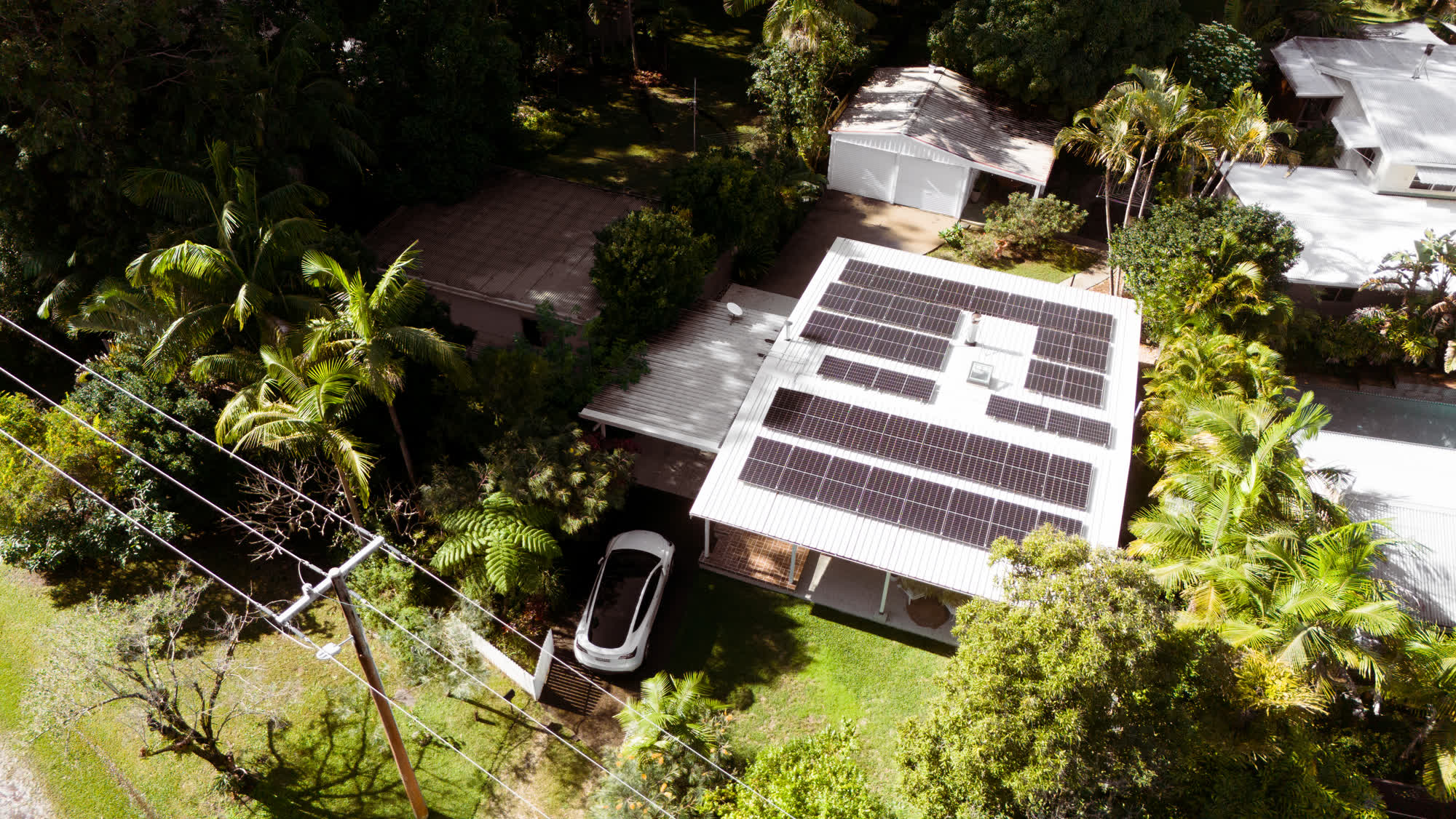 Solar panels on a home roof