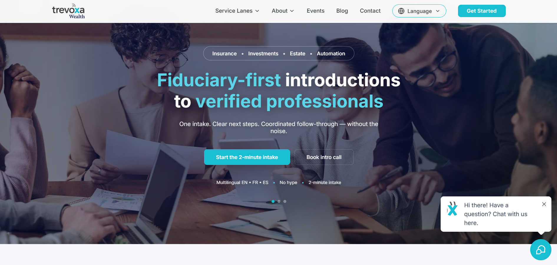 Trevoxa Wealth website