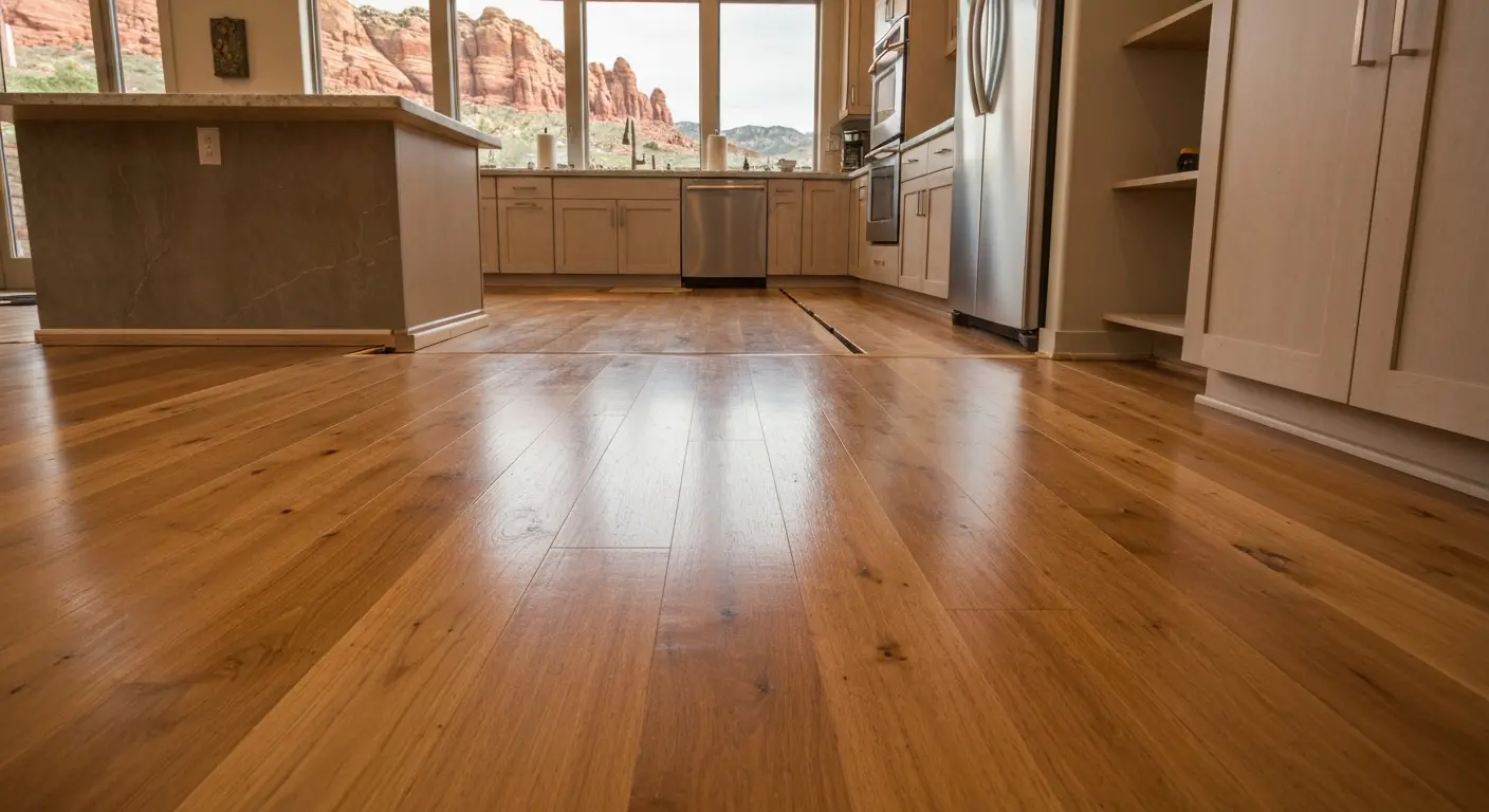 Engineered hardwood kitchen installation
