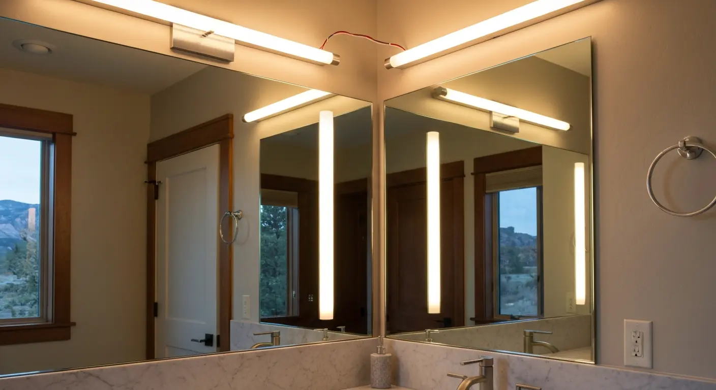 Bathroom vanity lighting installation