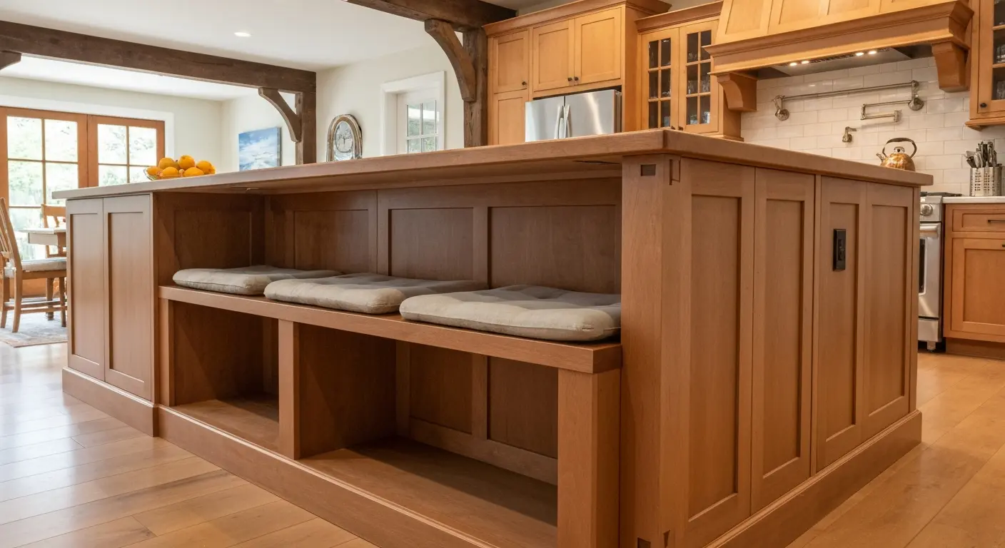 Island seating installation