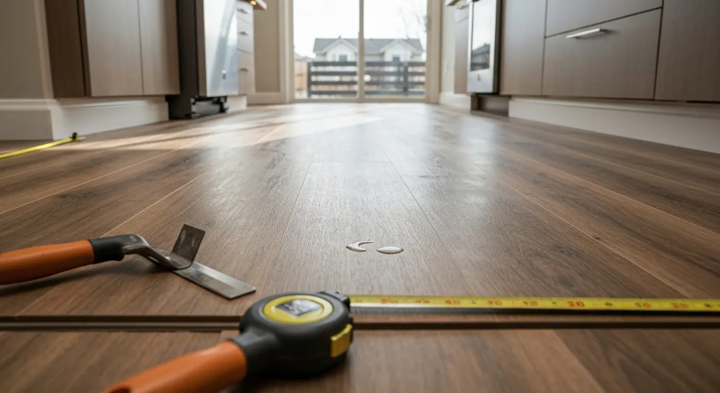 Luxury vinyl plank kitchen flooring