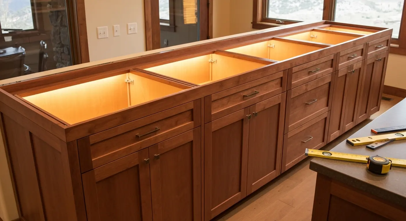 Custom kitchen cabinet installation