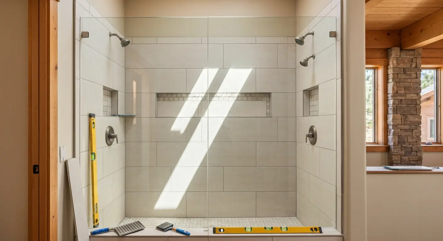 Custom tile shower installation