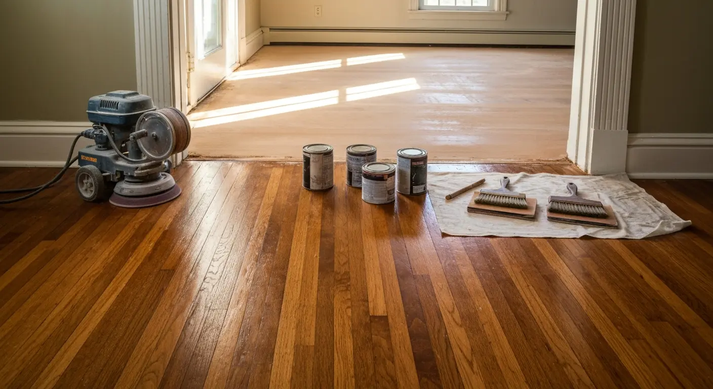 Hardwood refinishing project