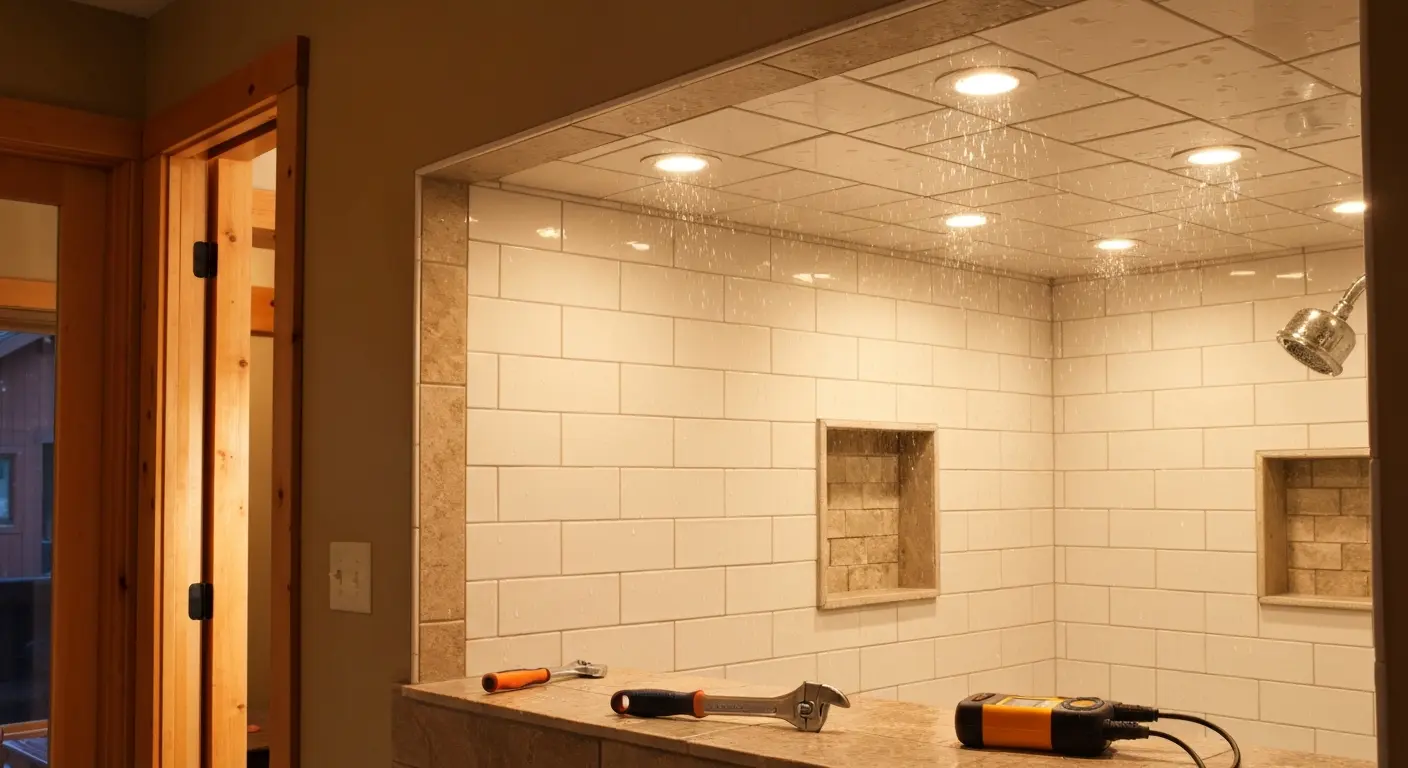 Shower area lighting fixtures