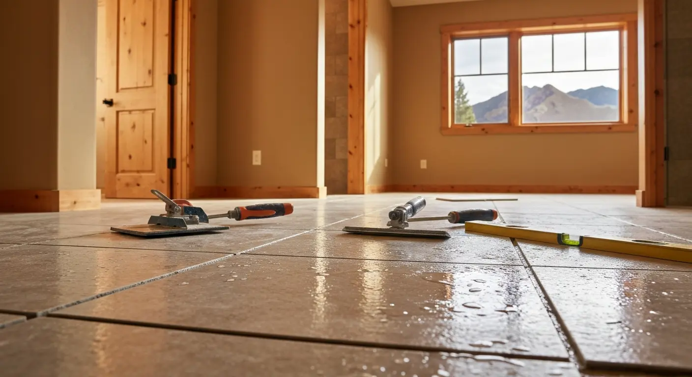Bathroom floor installation
