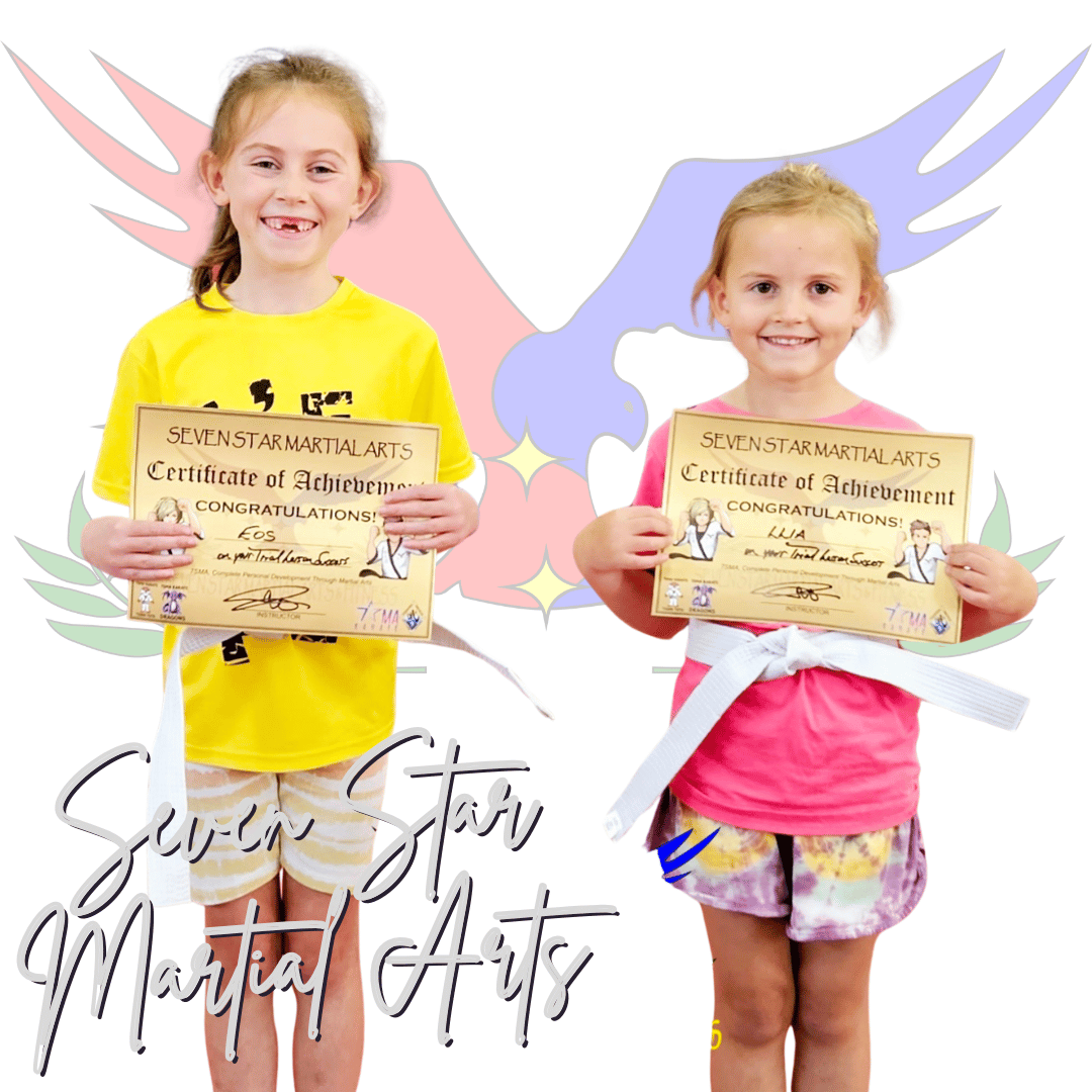 121 TRIAL CLASS CHILDREN WITH BELT AND CERTIFICATE SMILING