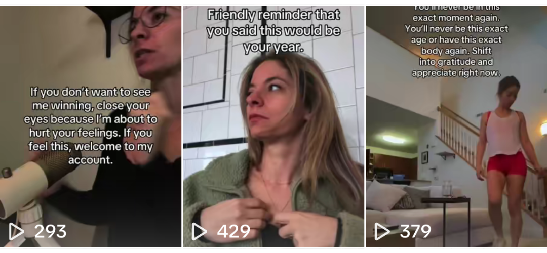 Katie's social media posts and view counts before working with Minnie Courtney