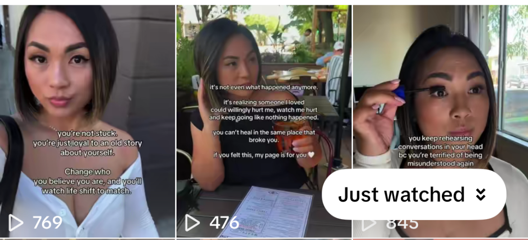 Erica's social media posts and view counts before working with Minnie Courtney