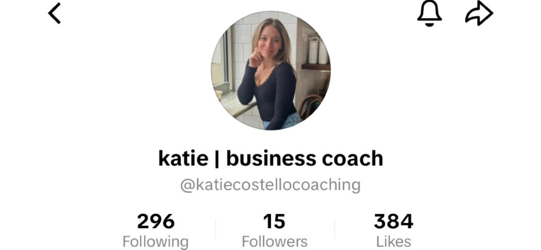 Katie's social media profile before working with Minnie Courtney