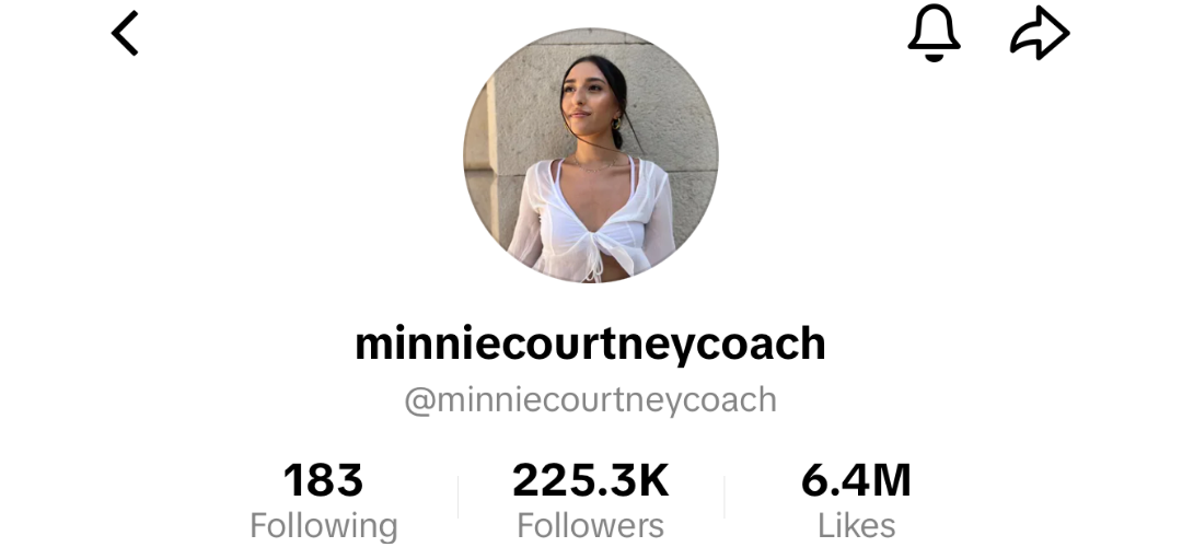 Minnie Courtney's social media posts and view counts after she rebuilt her brand